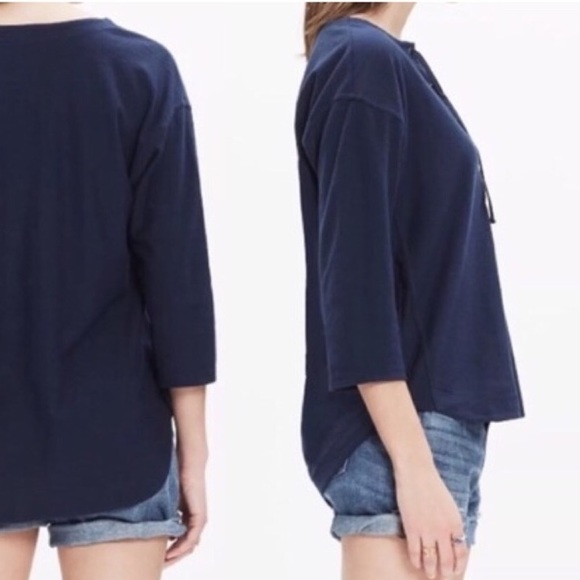 MADEWELL~Libra Lace Up Tee~M - Picture 4 of 8